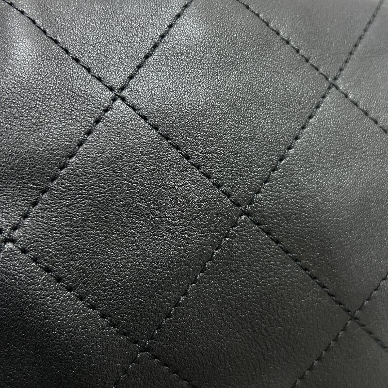 CHANEL 香奈兒 皮穿鍊肩背包 小牛皮 黑色 金-10