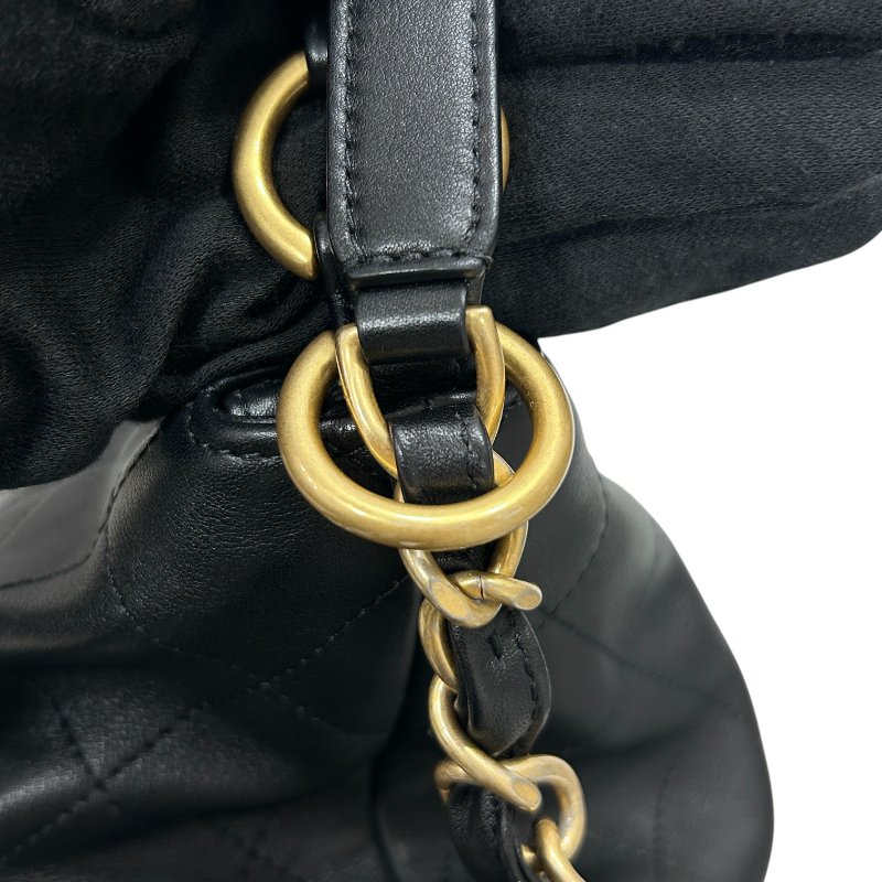 CHANEL 香奈兒 皮穿鍊肩背包 小牛皮 黑色 金-12