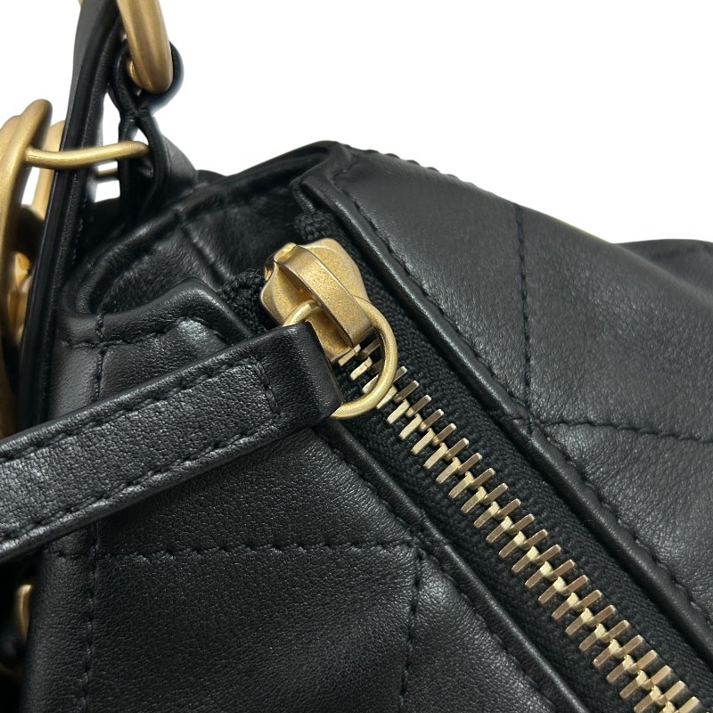 CHANEL 香奈兒 皮穿鍊肩背包 小牛皮 黑色 金-13