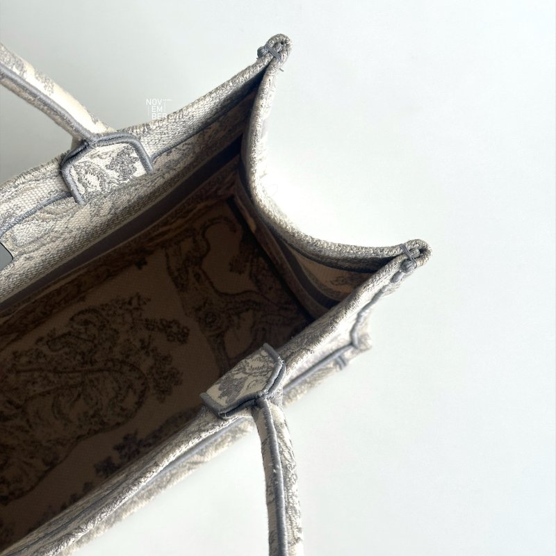 98新🩶 Dior 迪奧 Book Tote 中型托特包 米棕色和灰色-2