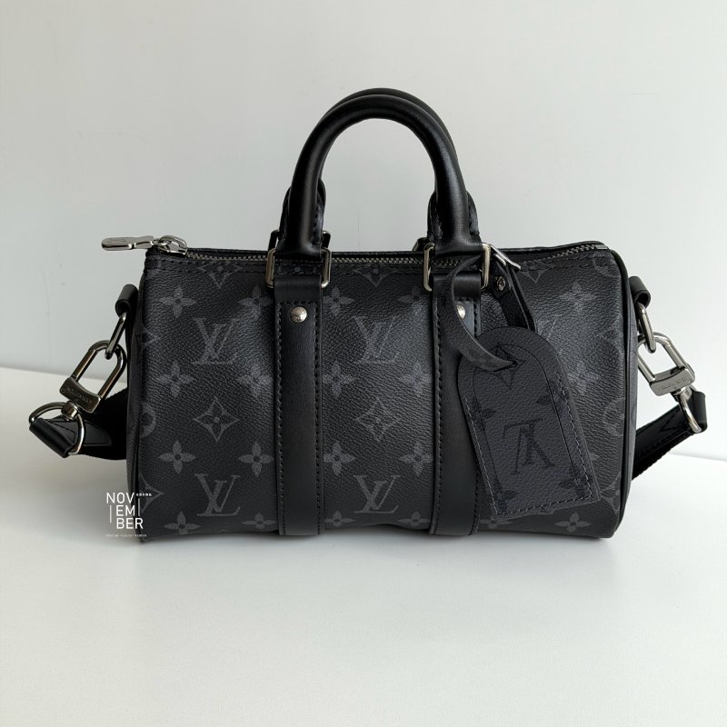 99新🆕 全配有購證🙌🏻 Louis Vuitton LV 路易威登 Keepall Bandoulière 25 黑色老花-0