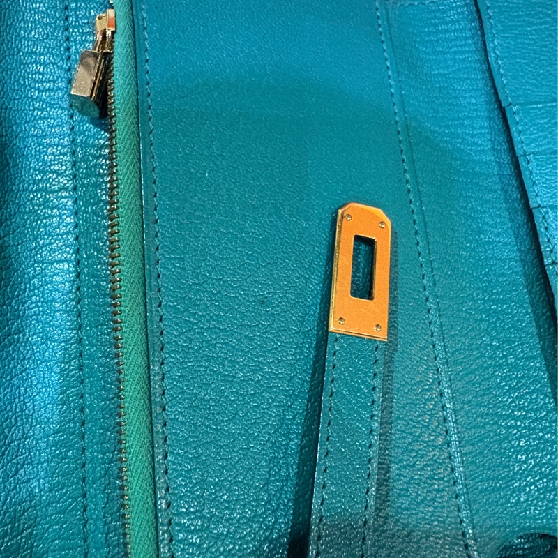 稀有釋出 孔雀綠 愛馬仕孔雀綠 凱莉中長夾-7