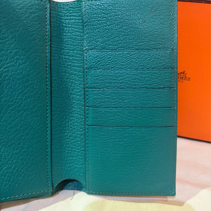 稀有釋出 孔雀綠 愛馬仕孔雀綠 凱莉中長夾-14