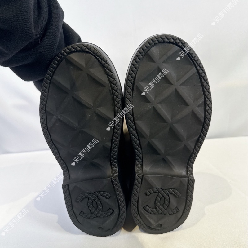 莉亞精品♡Chanel 立體白Logo中筒雨靴 二手-4