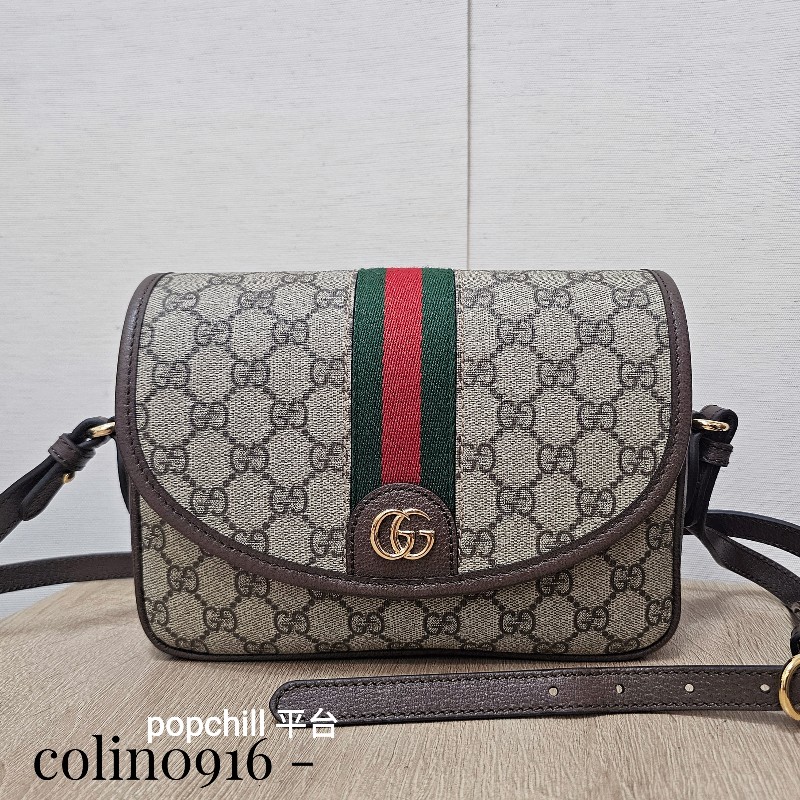 [ 新年經典款回饋福利❣️] Gucci 老花Ophidia金釦磁吸肩斜背包-0