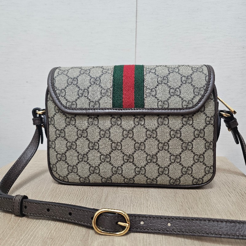 [ 新年經典款回饋福利❣️] Gucci 老花Ophidia金釦磁吸肩斜背包-2