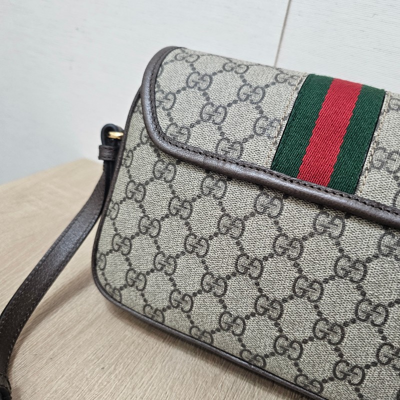 [ 新年經典款回饋福利❣️] Gucci 老花Ophidia金釦磁吸肩斜背包-6