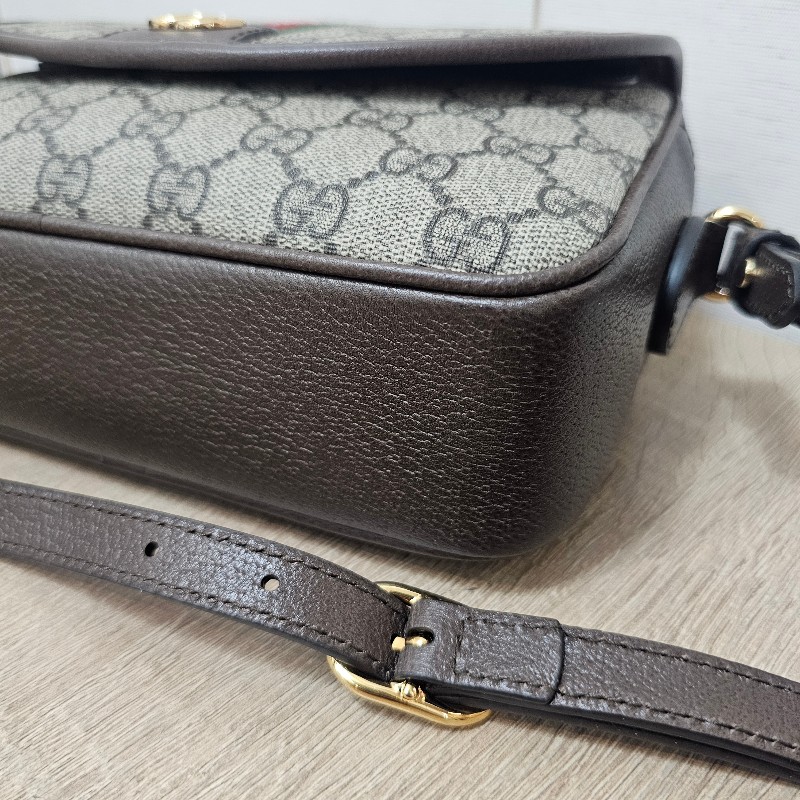 [ 新年經典款回饋福利❣️] Gucci 老花Ophidia金釦磁吸肩斜背包-7