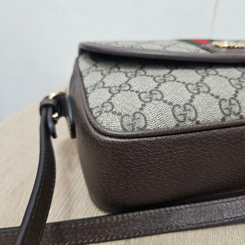 [ 新年經典款回饋福利❣️] Gucci 老花Ophidia金釦磁吸肩斜背包-8