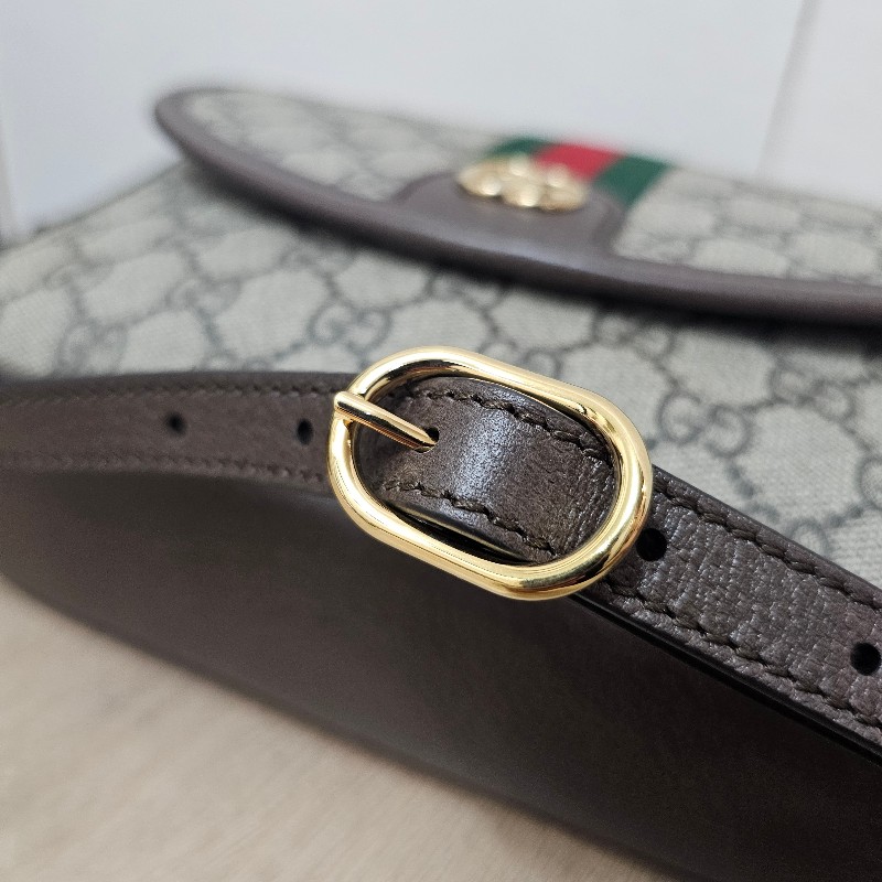 [ 新年經典款回饋福利❣️] Gucci 老花Ophidia金釦磁吸肩斜背包-10