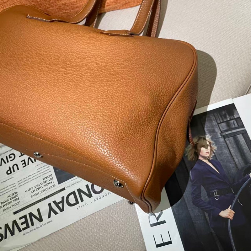 Hermes Victoria 35 金棕銀扣-6