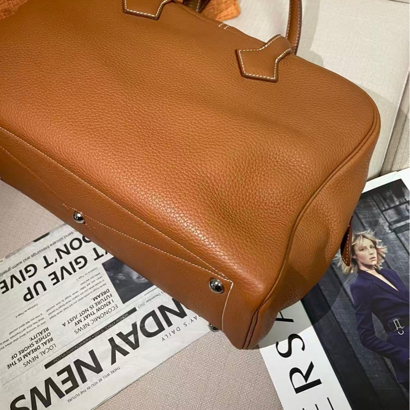 Hermes Victoria 35 金棕銀扣-8