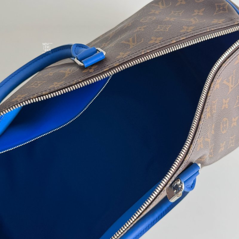 99新🆕 Louis Vuitton LV 路易威登 Keepall 50 拼寶藍色老花旅行袋-4