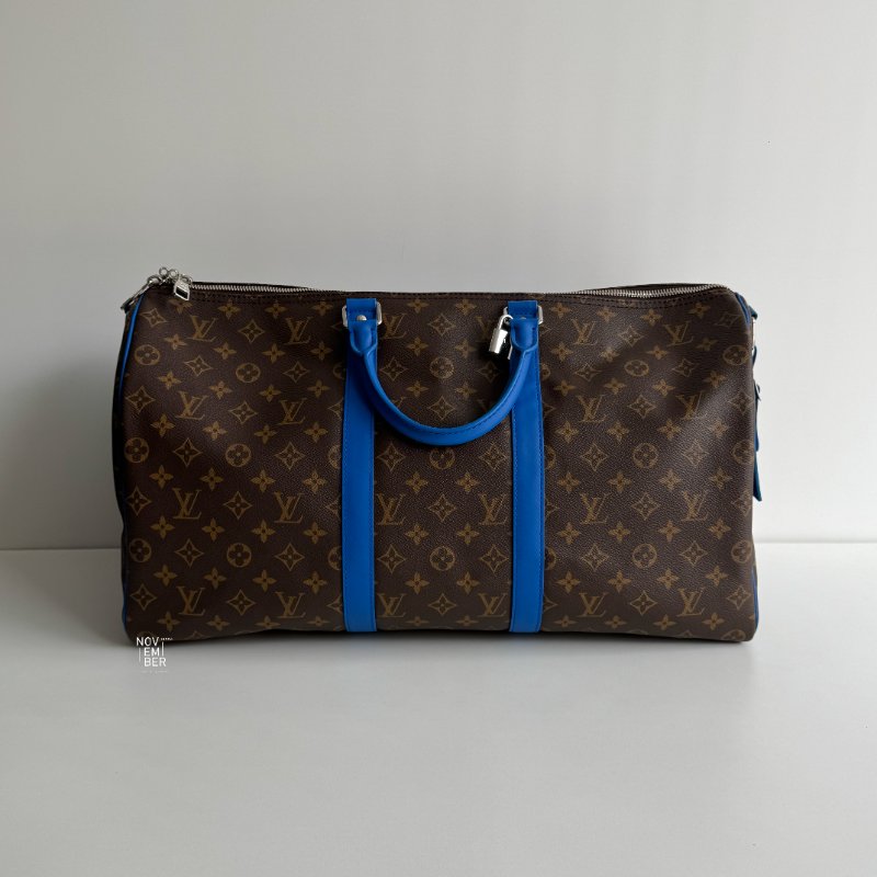 99新🆕 Louis Vuitton LV 路易威登 Keepall 50 拼寶藍色老花旅行袋-5