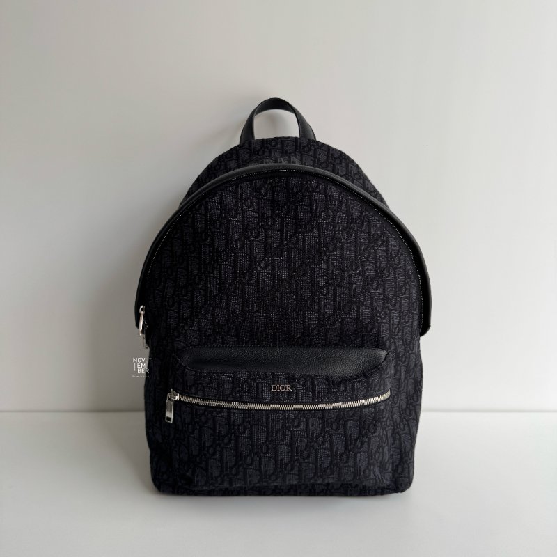 99新🆕 Dior 迪奧 Rider 老花後背包 黑色-0