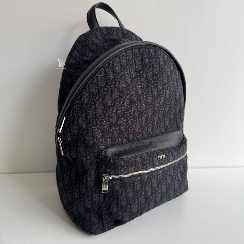 99新🆕 Dior 迪奧 Rider 老花後背包 黑色-1