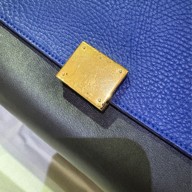 Celine Trapeze 拚色 牛皮 提包-1