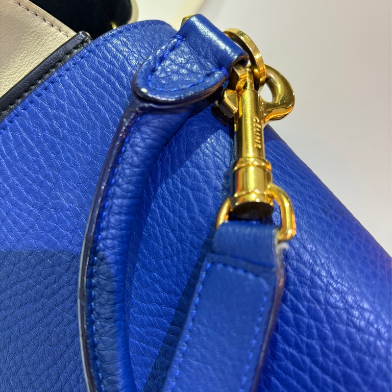 Celine Trapeze 拚色 牛皮 提包-3