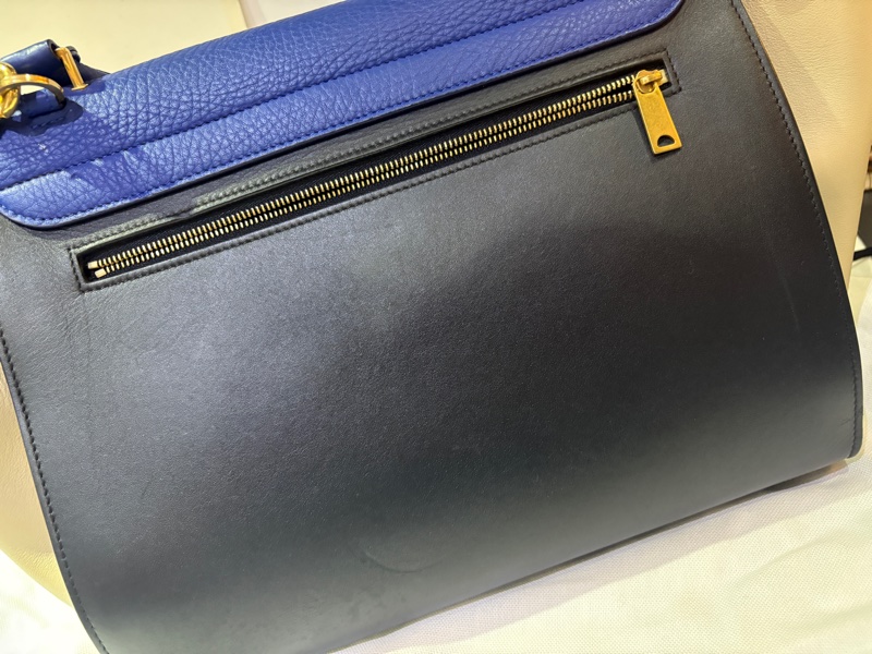 Celine Trapeze 拚色 牛皮 提包-5