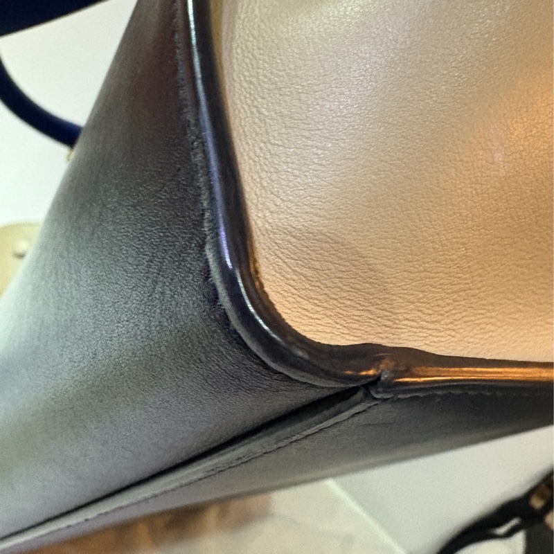 Celine Trapeze 拚色 牛皮 提包-7