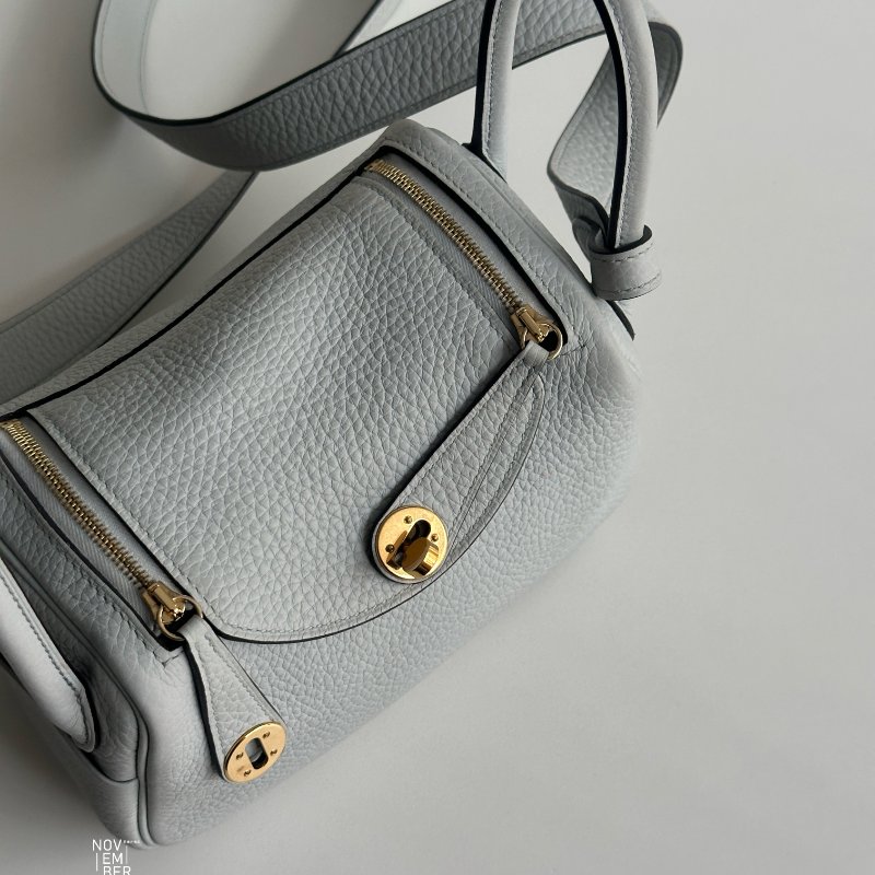 99新🆕 Hermès 愛馬仕 Mini Lindy 聖杯藍金釦 一代-2