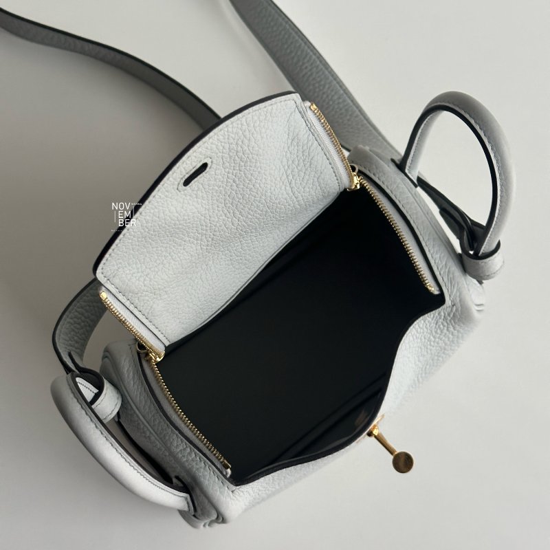 99新🆕 Hermès 愛馬仕 Mini Lindy 聖杯藍金釦 一代-4