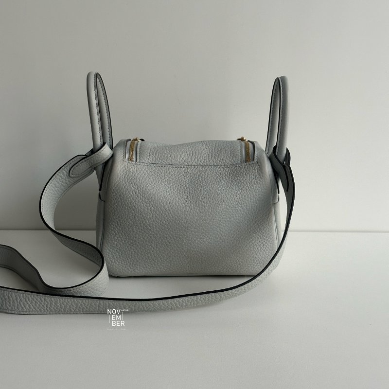 99新🆕 Hermès 愛馬仕 Mini Lindy 聖杯藍金釦 一代-7