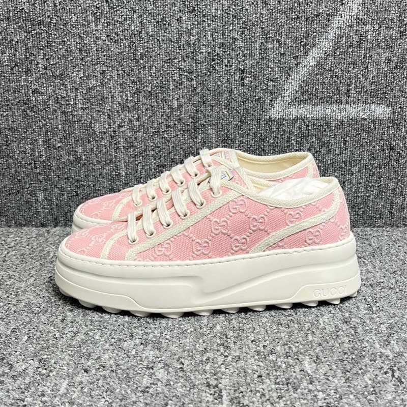 全新Gucci粉色老花1977厚底板鞋38碼-0