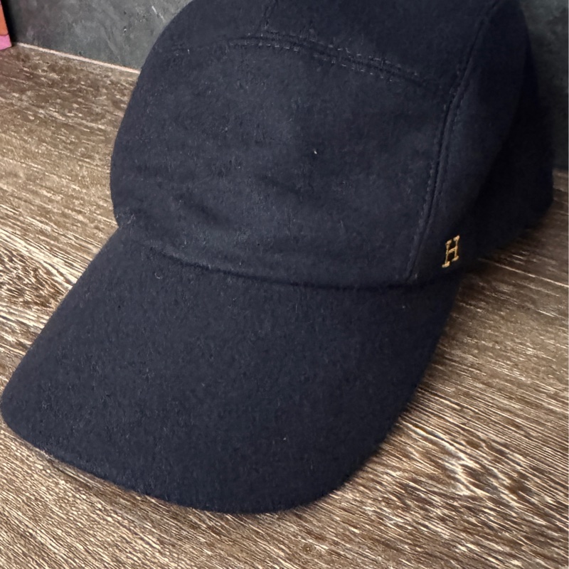 愛馬仕Hermes 黑色刺繡老帽棒球帽刺繡羊毛刺繡款58公分-3