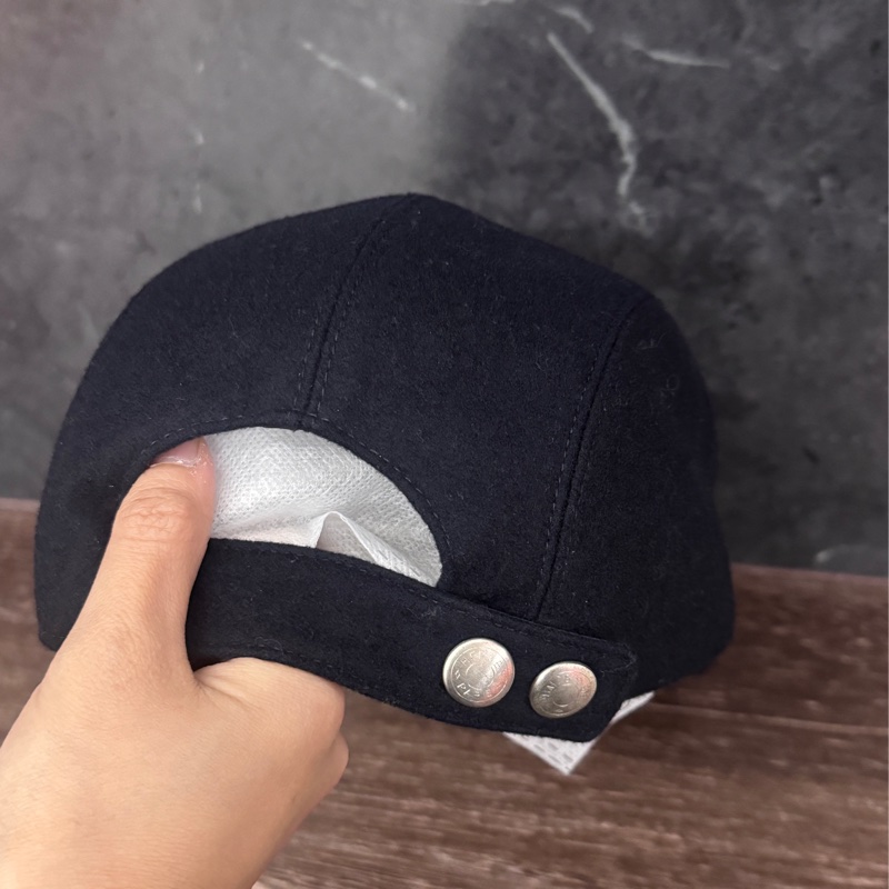 愛馬仕Hermes 黑色刺繡老帽棒球帽刺繡羊毛刺繡款58公分-5