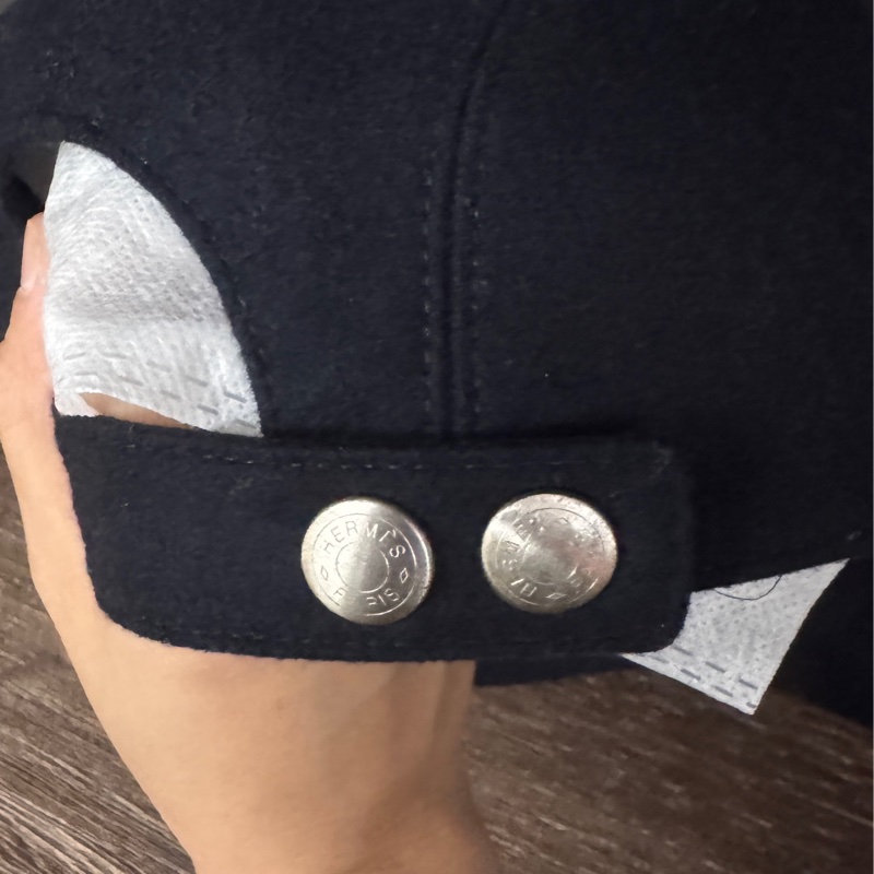 愛馬仕Hermes 黑色刺繡老帽棒球帽刺繡羊毛刺繡款58公分-6