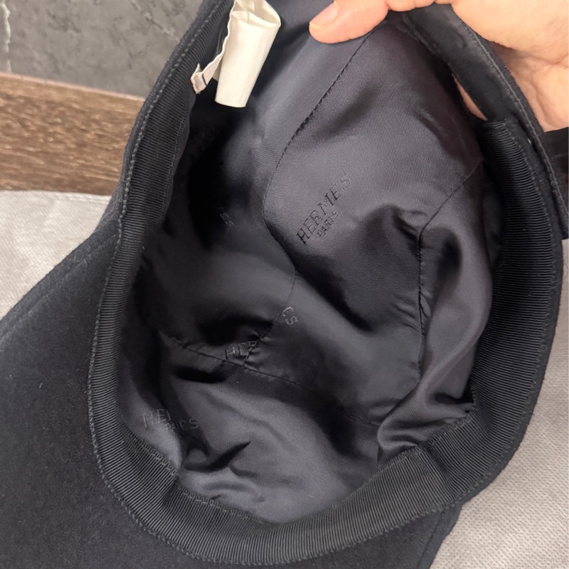 愛馬仕Hermes 黑色刺繡老帽棒球帽刺繡羊毛刺繡款58公分-8