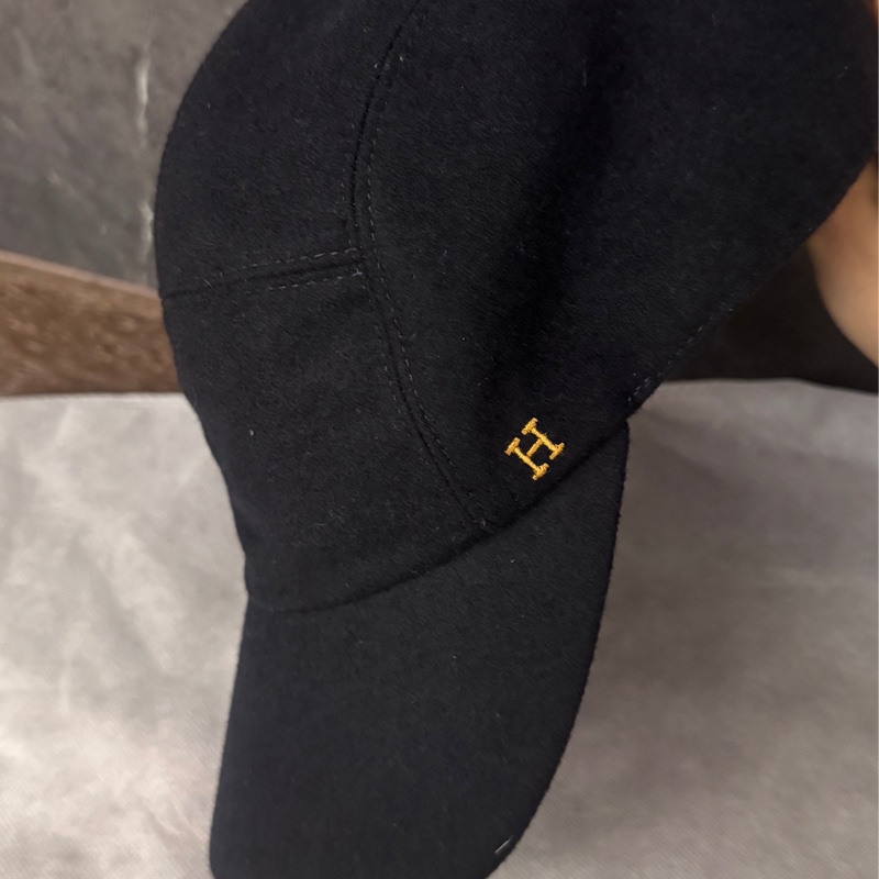 愛馬仕Hermes 黑色刺繡老帽棒球帽刺繡羊毛刺繡款58公分-11