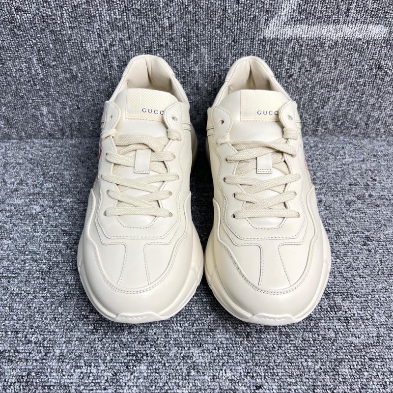 全新 Gucci 米白色皮面櫻桃愛心印花老爹鞋36.5碼-1