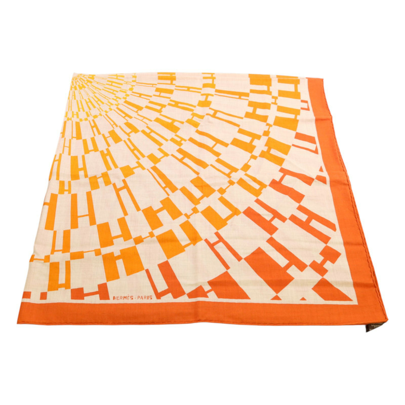 HERMES 羊絨/絲質Mors A Jouets Bandana Shawl 140絲巾-1
