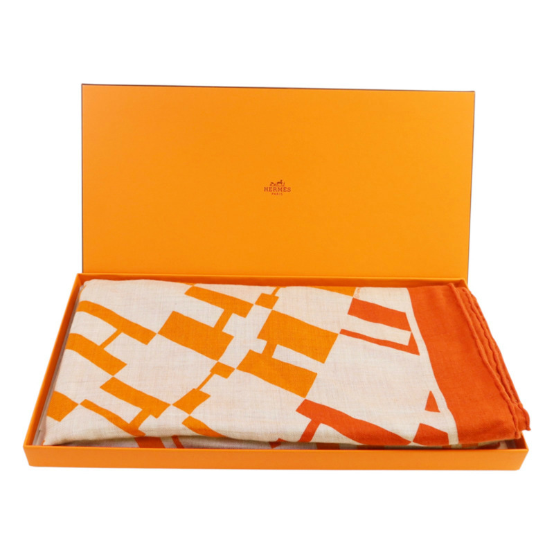 HERMES 羊絨/絲質Mors A Jouets Bandana Shawl 140絲巾-9