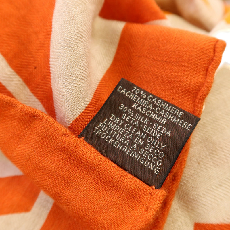 HERMES 羊絨/絲質Mors A Jouets Bandana Shawl 140絲巾-11