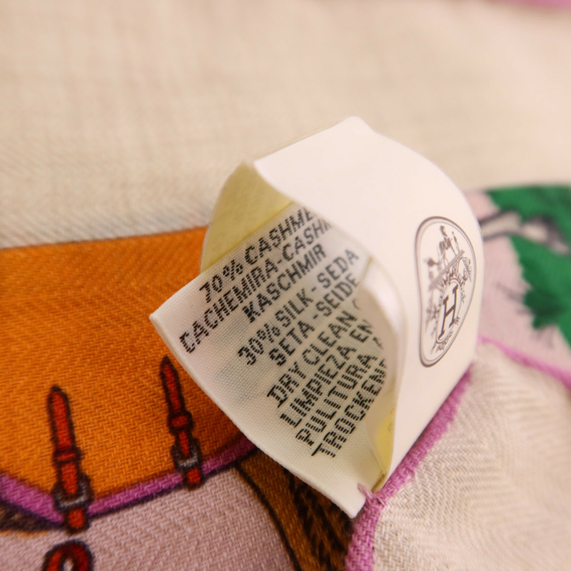 HERMES 羊絨/絲質Mors A Jouets Bandana Shawl 140絲巾-12