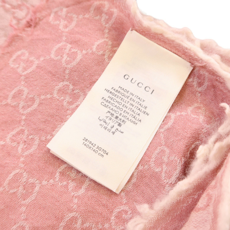 GUCCI 羊毛/絲質Scarf 140x140絲巾-6
