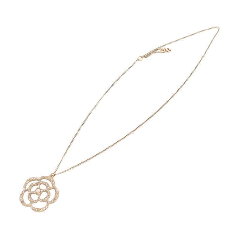 CHANEL 金屬/仿珍珠/水鑽Necklace金扣項鏈-2