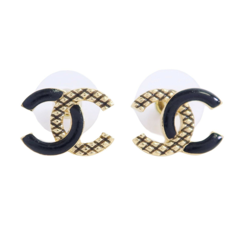 CHANEL 金屬/PVC CC Earrings金扣耳環-0
