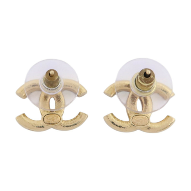 CHANEL 金屬/PVC CC Earrings金扣耳環-2