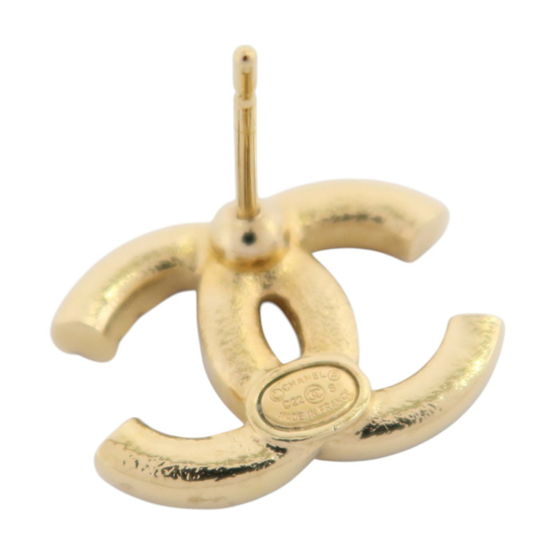 CHANEL 金屬/PVC CC Earrings金扣耳環-5