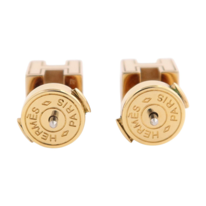 HERMES 金屬/琺瑯H Cube Earrings金扣耳環-2