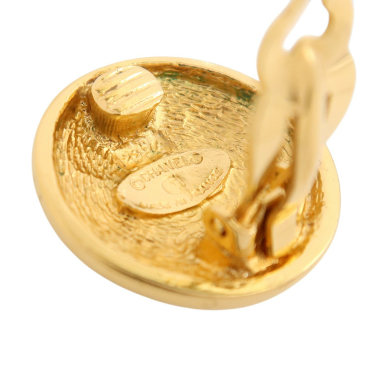 CHANEL 金屬Vintage Earring金扣耳環-5