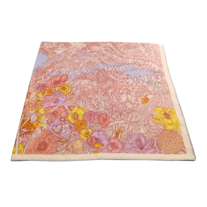 HERMES 羊絨/絲質Mors A Jouets Bandana Shawl 140絲巾-1