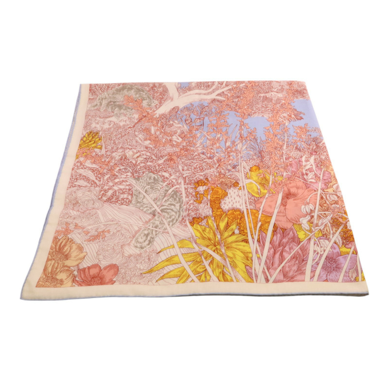 HERMES 羊絨/絲質Mors A Jouets Bandana Shawl 140絲巾-2
