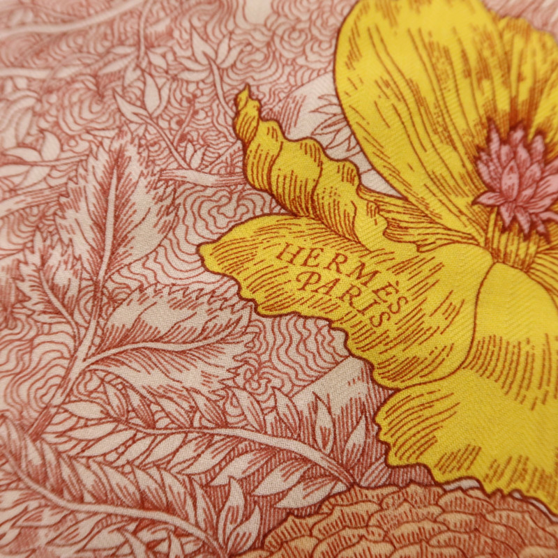 HERMES 羊絨/絲質Mors A Jouets Bandana Shawl 140絲巾-6