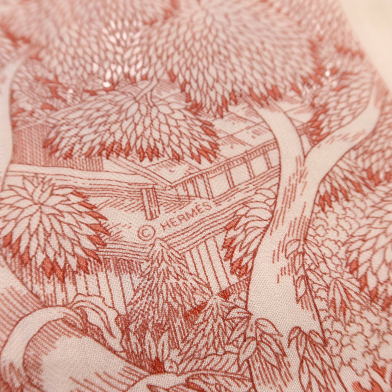 HERMES 羊絨/絲質Mors A Jouets Bandana Shawl 140絲巾-8
