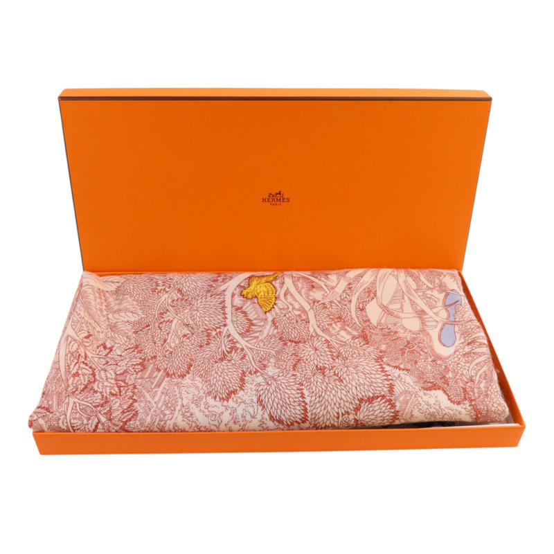HERMES 羊絨/絲質Mors A Jouets Bandana Shawl 140絲巾-9